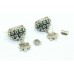 Handmade Jhumki Earrings 925 Sterling Silver with Pearl & Green Onyx Gem Stones
